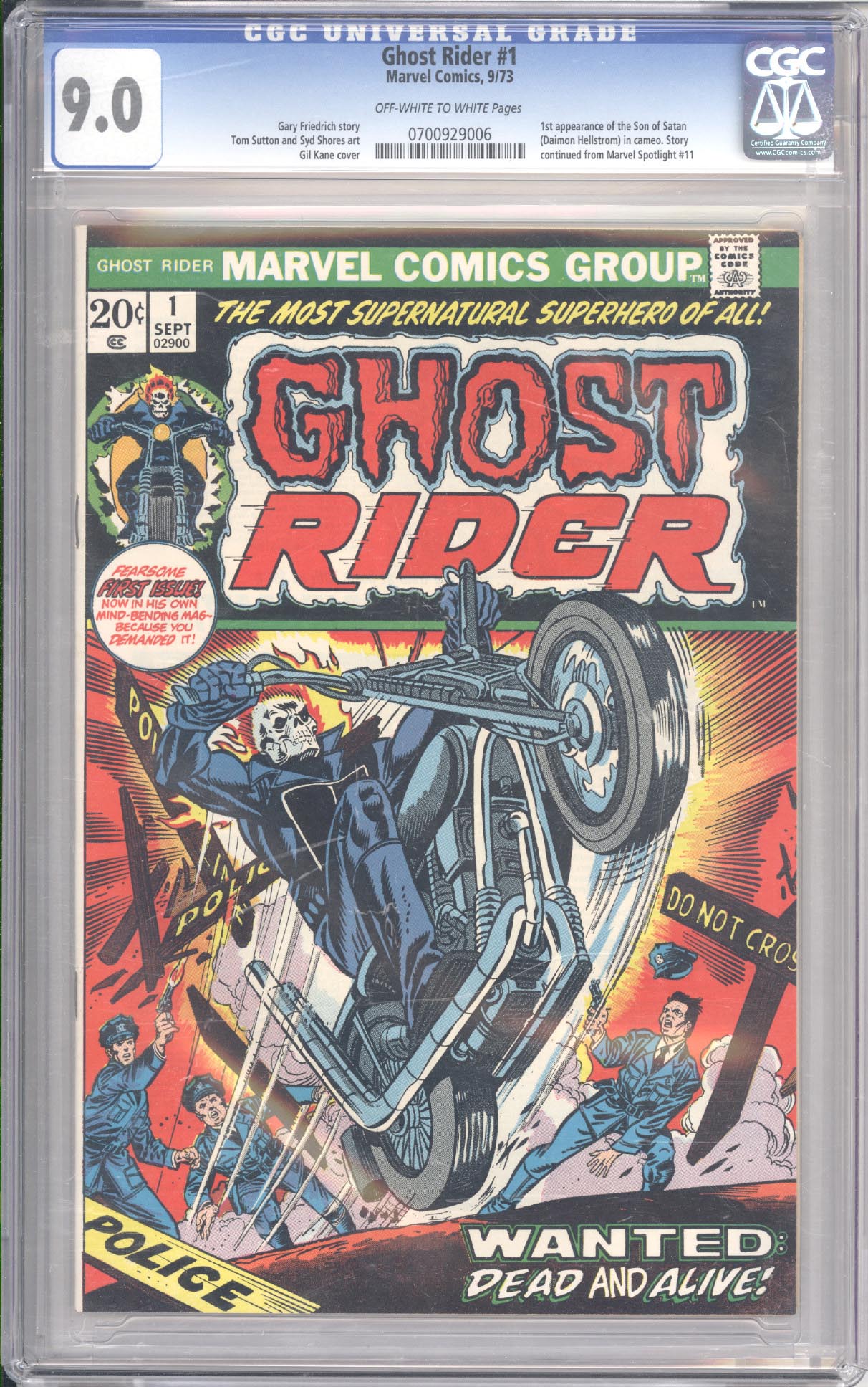 Ghost Rider #1 in CGC 9.0 back